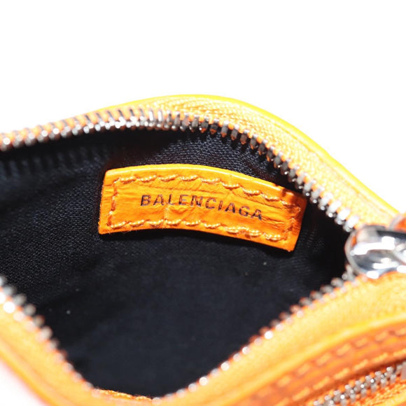 BALENCIAGA Le Cagoule XS Shoulder Bag Leather Orange Silver 671309 Auth 128191M