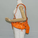 BALENCIAGA Le Cagoule XS Shoulder Bag Leather Orange Silver 671309 Auth 128191M-31