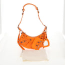 BALENCIAGA Le Cagoule XS Shoulder Bag Leather Orange Silver 671309 Auth 128191M-13