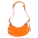 BALENCIAGA Le Cagoule XS Shoulder Bag Leather Orange Silver 671309 Auth 128191M-3