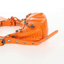 BALENCIAGA Le Cagoule XS Shoulder Bag Leather Orange Silver 671309 Auth 128191M-4