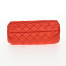 CHANEL Matelasse Chain Shoulder Bag Satin Orange Gold CC Auth 128193M-6