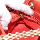 CHANEL Matelasse Chain Shoulder Bag Satin Orange Gold CC Auth 128193M-24