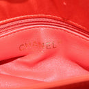 CHANEL Matelasse Chain Shoulder Bag Satin Orange Gold CC Auth 128193M-26