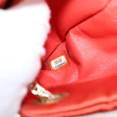CHANEL Matelasse Chain Shoulder Bag Satin Orange Gold CC Auth 128193M-11