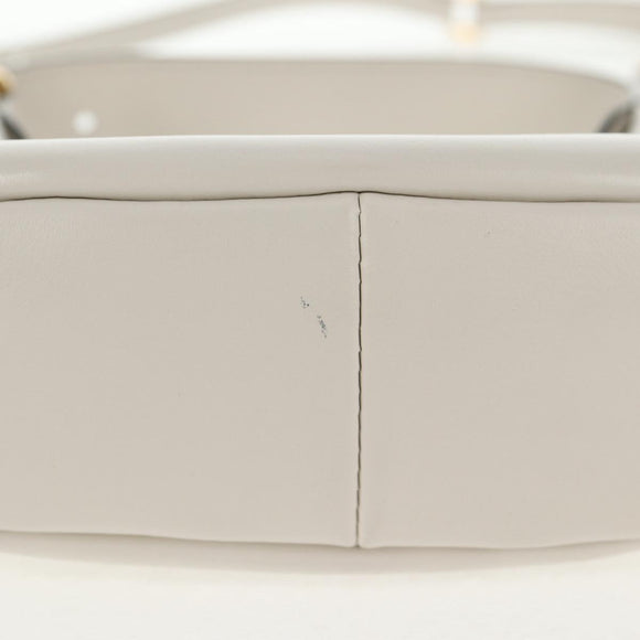 Miu Miu Hand Bag Leather 2way White Gold Auth 128194M