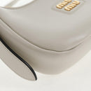 Miu Miu Hand Bag Leather 2way White Gold Auth 128194M-17
