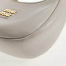 Miu Miu Hand Bag Leather 2way White Gold Auth 128194M-18