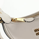 Miu Miu Hand Bag Leather 2way White Gold Auth 128194M-22