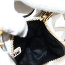 Miu Miu Hand Bag Leather 2way White Gold Auth 128194M-25