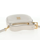 Miu Miu Hand Bag Leather 2way White Gold Auth 128194M-8