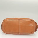 CELINE Hand Bag Leather Brown Gold Auth 128210-10