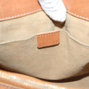 CELINE Hand Bag Leather Brown Gold Auth 128210-11