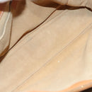 CELINE Hand Bag Leather Brown Gold Auth 128210-20