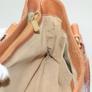 CELINE Hand Bag Leather Brown Gold Auth 128210-22