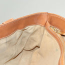 CELINE Hand Bag Leather Brown Gold Auth 128210-24