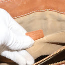 CELINE Hand Bag Leather Brown Gold Auth 128210-28