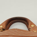 CELINE Hand Bag Leather Brown Gold Auth 128210-6