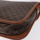 CELINE Macadam Canvas Shoulder Bag PVC Brown Gold Auth 128211-12