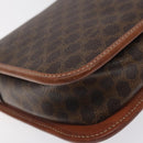 CELINE Macadam Canvas Shoulder Bag PVC Brown Gold Auth 128211-13