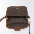 CELINE Macadam Canvas Shoulder Bag PVC Brown Gold Auth 128211-16