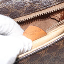 CELINE Macadam Canvas Shoulder Bag PVC Brown Gold Auth 128211-22