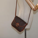 CELINE Macadam Canvas Shoulder Bag PVC Brown Gold Auth 128211-23