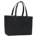 GUCCI GG Canvas Tote Bag Black Silver 113017 Auth 128212-1