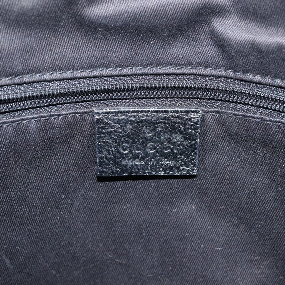 GUCCI GG Canvas Tote Bag Black Silver 113017 Auth 128212