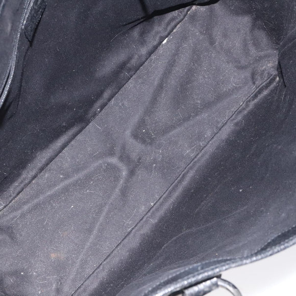 GUCCI GG Canvas Tote Bag Black Silver 113017 Auth 128212