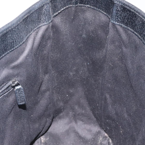 GUCCI GG Canvas Tote Bag Black Silver 113017 Auth 128212