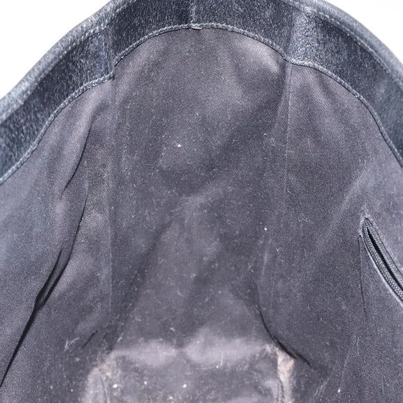 GUCCI GG Canvas Tote Bag Black Silver 113017 Auth 128212