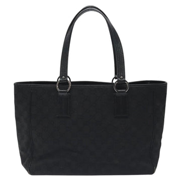 GUCCI GG Canvas Tote Bag Black Silver 113017 Auth 128212 - 0