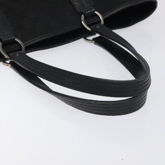 GUCCI GG Canvas Tote Bag Black Silver 113017 Auth 128212