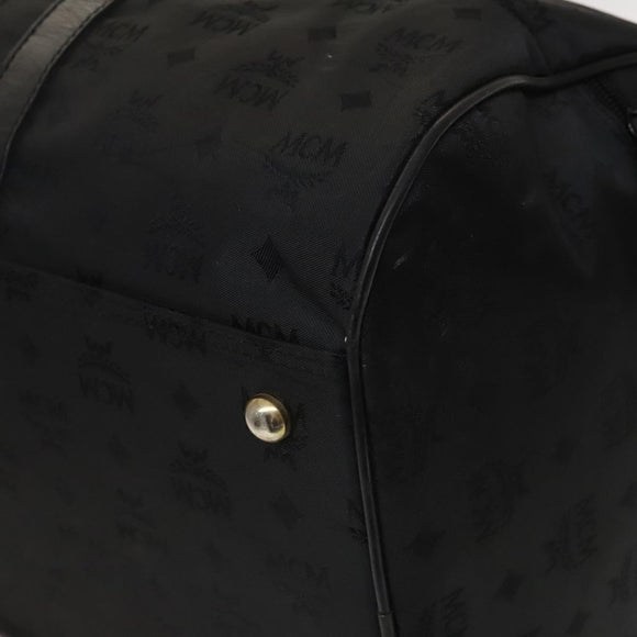 MCM Vicetos Logogram Shoulder Bag Nylon 2way Black Gold Auth 128228