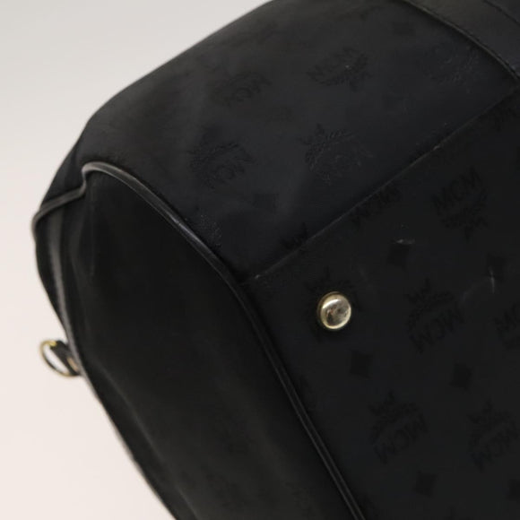 MCM Vicetos Logogram Shoulder Bag Nylon 2way Black Gold Auth 128228