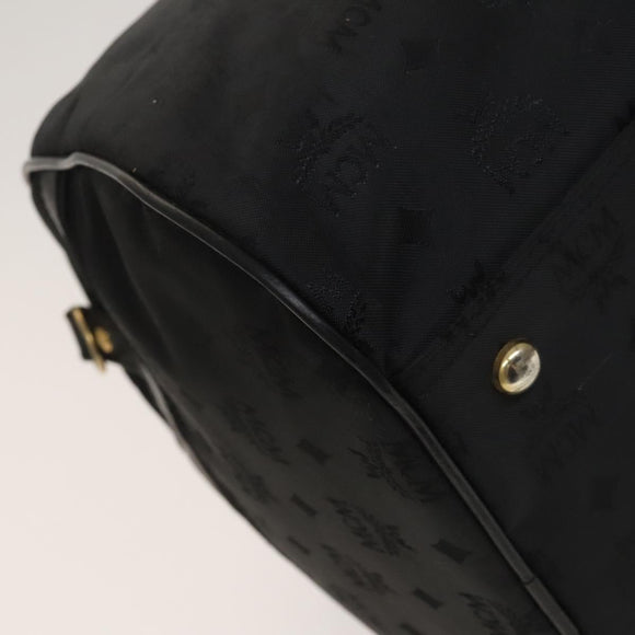 MCM Vicetos Logogram Shoulder Bag Nylon 2way Black Gold Auth 128228