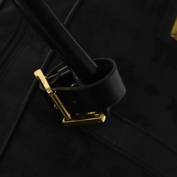 MCM Vicetos Logogram Shoulder Bag Nylon 2way Black Gold Auth 128228