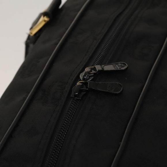 MCM Vicetos Logogram Shoulder Bag Nylon 2way Black Gold Auth 128228