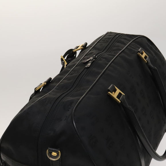 MCM Vicetos Logogram Shoulder Bag Nylon 2way Black Gold Auth 128228