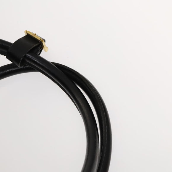 MCM Vicetos Logogram Shoulder Bag Nylon 2way Black Gold Auth 128228