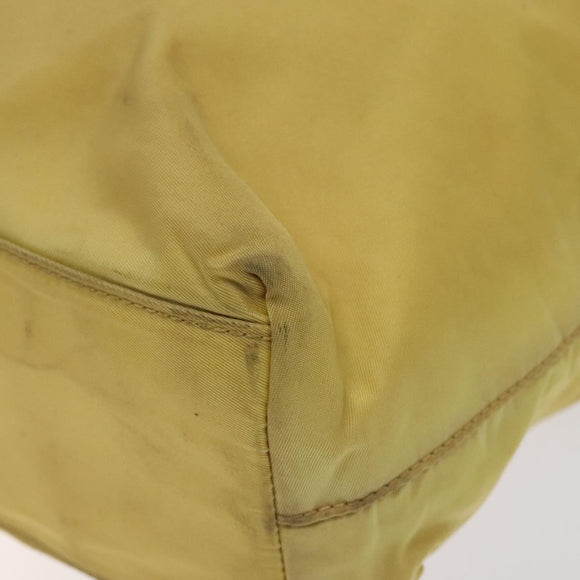 PRADA Hand Bag Nylon Yellow Silver Auth 128229