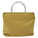 PRADA Hand Bag Nylon Yellow Silver Auth 128229-2