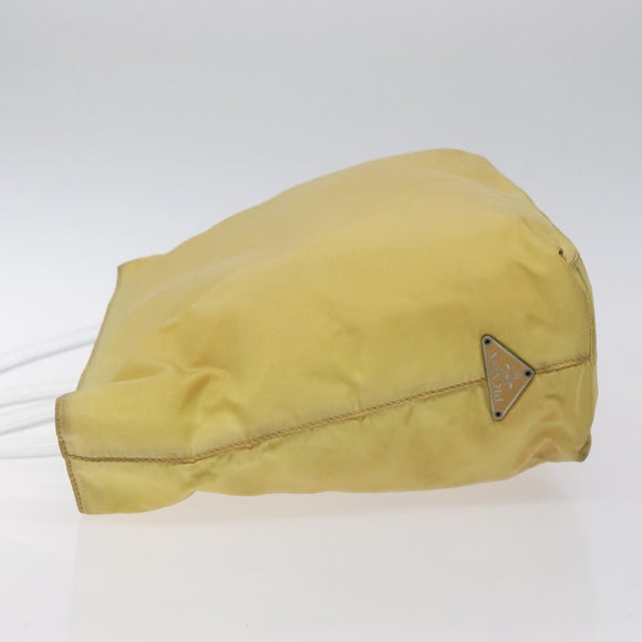 PRADA Hand Bag Nylon Yellow Silver Auth 128229