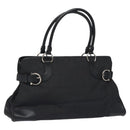 Salvatore Ferragamo Gancini Hand Bag Nylon Black Silver Auth 128232-1