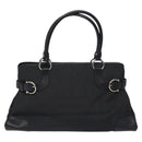 Salvatore Ferragamo Gancini Hand Bag Nylon Black Silver Auth 128232-13
