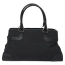 Salvatore Ferragamo Gancini Hand Bag Nylon Black Silver Auth 128232-2