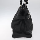 Salvatore Ferragamo Gancini Hand Bag Nylon Black Silver Auth 128232-3