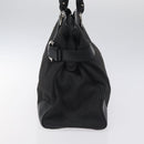 Salvatore Ferragamo Gancini Hand Bag Nylon Black Silver Auth 128232-4