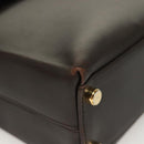 Salvatore Ferragamo Gancini Hand Bag Leather 2way Brown Gold Auth 128233-10